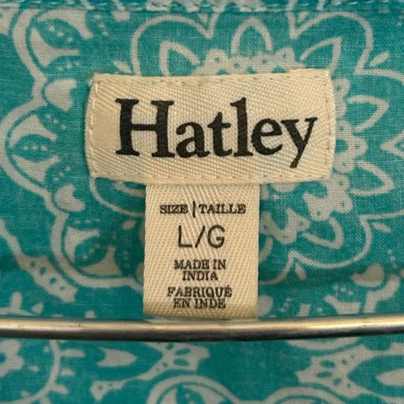 3/$30✨🩵Hatley Summer Travel Turquoise Tunic ☀️🏖️⛱️~ Large ~ 100% Cotton - Picture 2 of 11